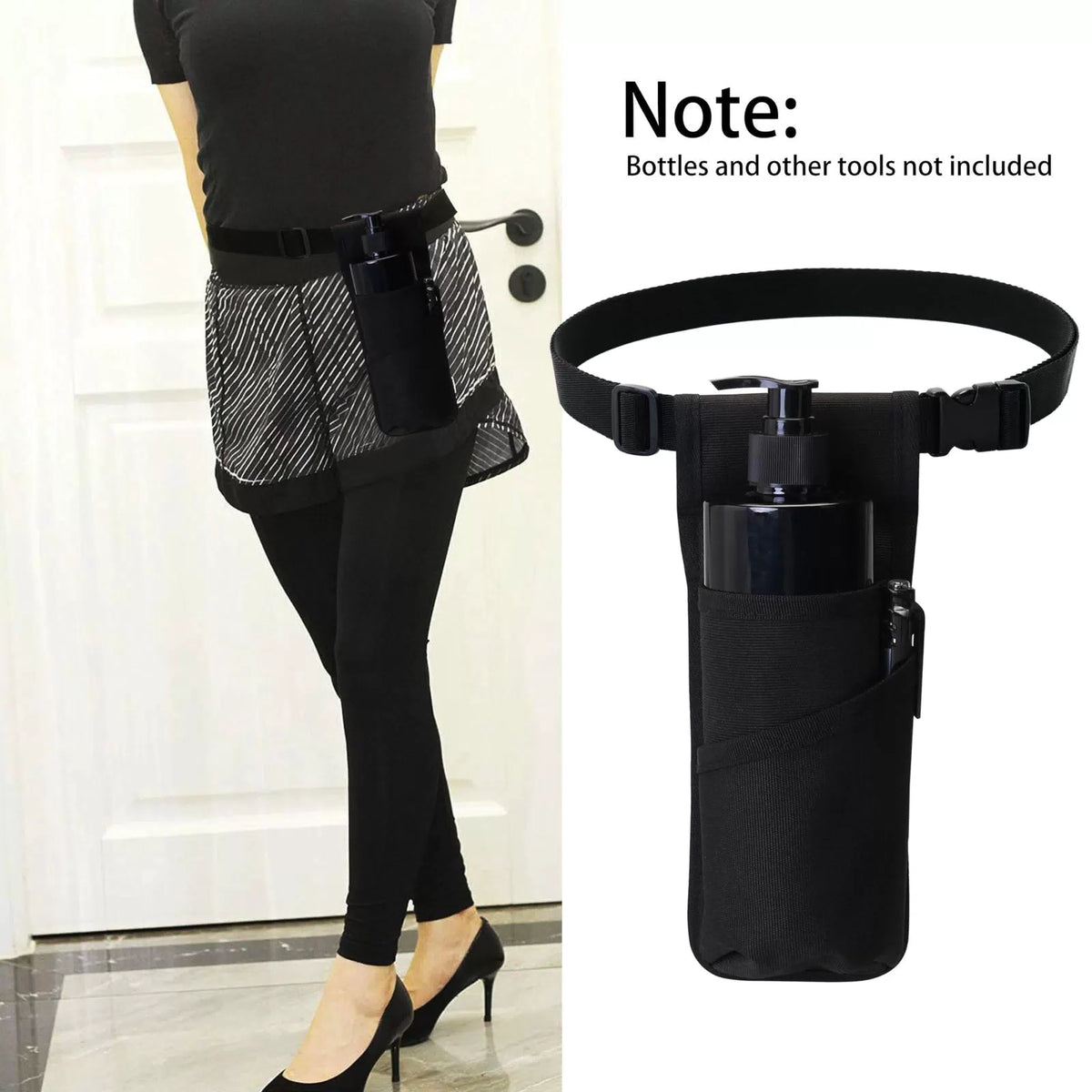 Tuhaoge Massage Bottle Bag Oil Holster Lotion 1 Bottle, Black [6]