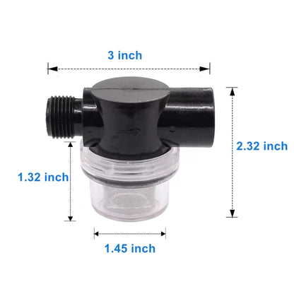 Twist-On Pipe Water Pump Strainer,RV 3 x 17/8 x 2 1/2 inch, Black [3]
