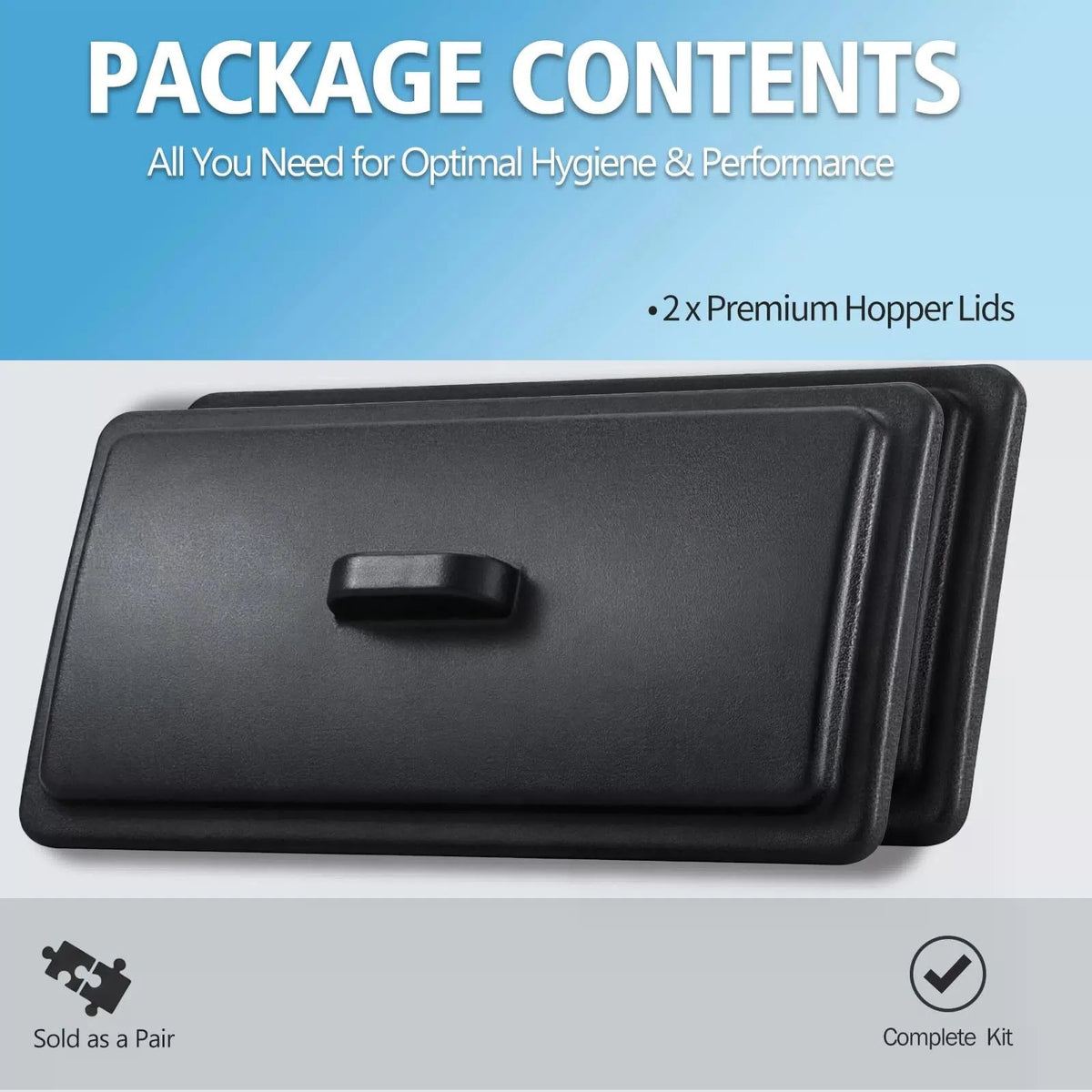 Two-Piece Plastic Mix Hopper Lid Compatible with Vevor Soft One Size, Black [2]