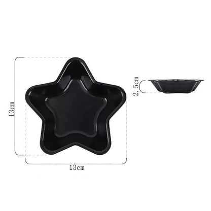 UUYYEO 3 Pcs Mini Star Cake Pan Mold Cheese 13 x 3 cm (Dia x H), Black [3]