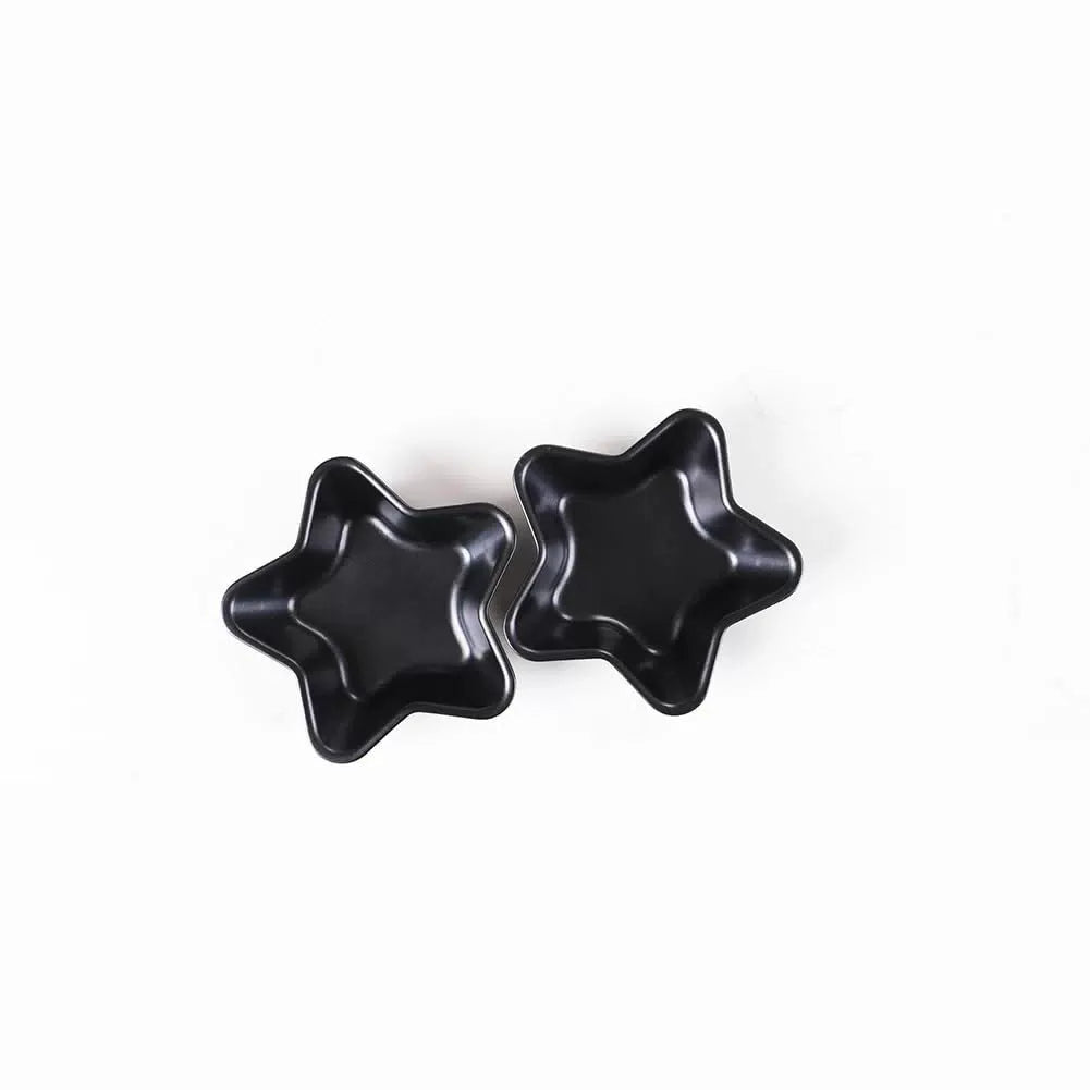 UUYYEO 3 Pcs Mini Star Cake Pan Mold Cheese 13 x 3 cm (Dia x H), Black [4]