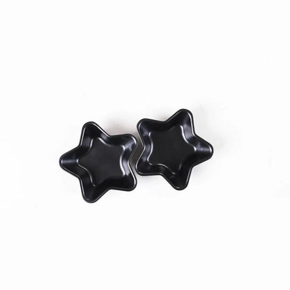 UUYYEO 3 Pcs Mini Star Cake Pan Mold Cheese 13 x 3 cm (Dia x H), Black [4]