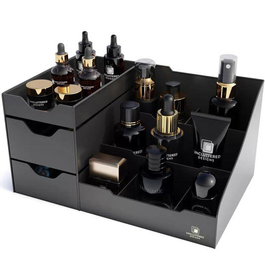 Uncluttered Designs Large Black Vanity Organizer - Countertop Mens [1]