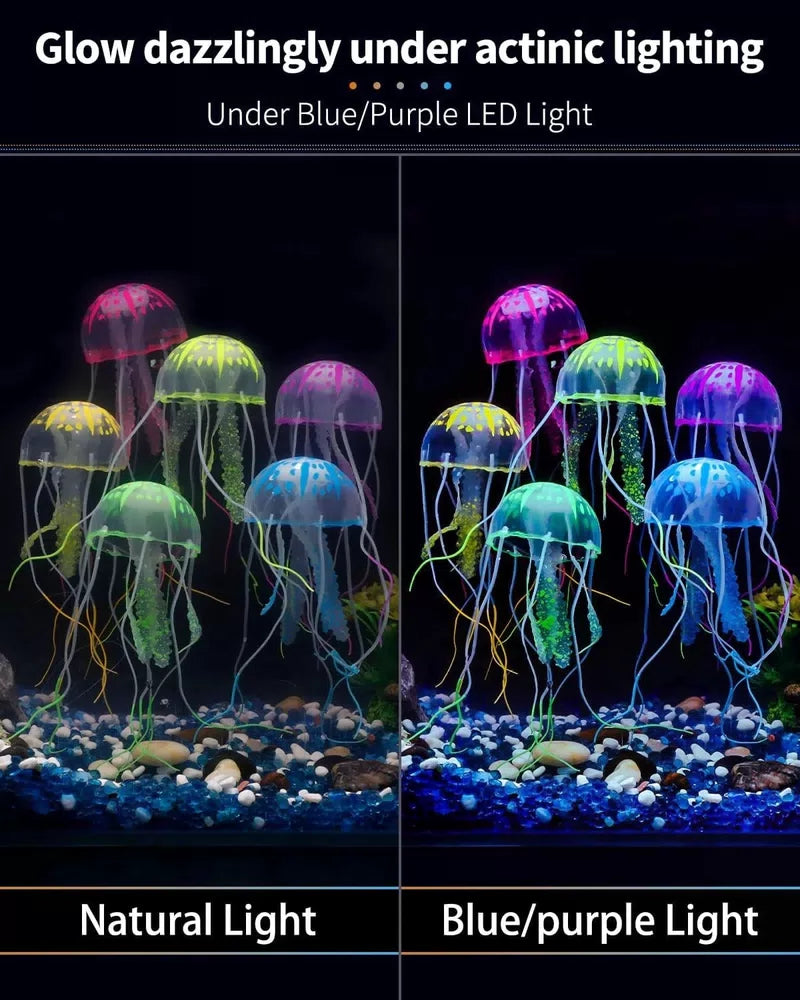 Uniclife 6 Pcs Glowing Jellyfish Ornament Decoration for Aquarium [2]