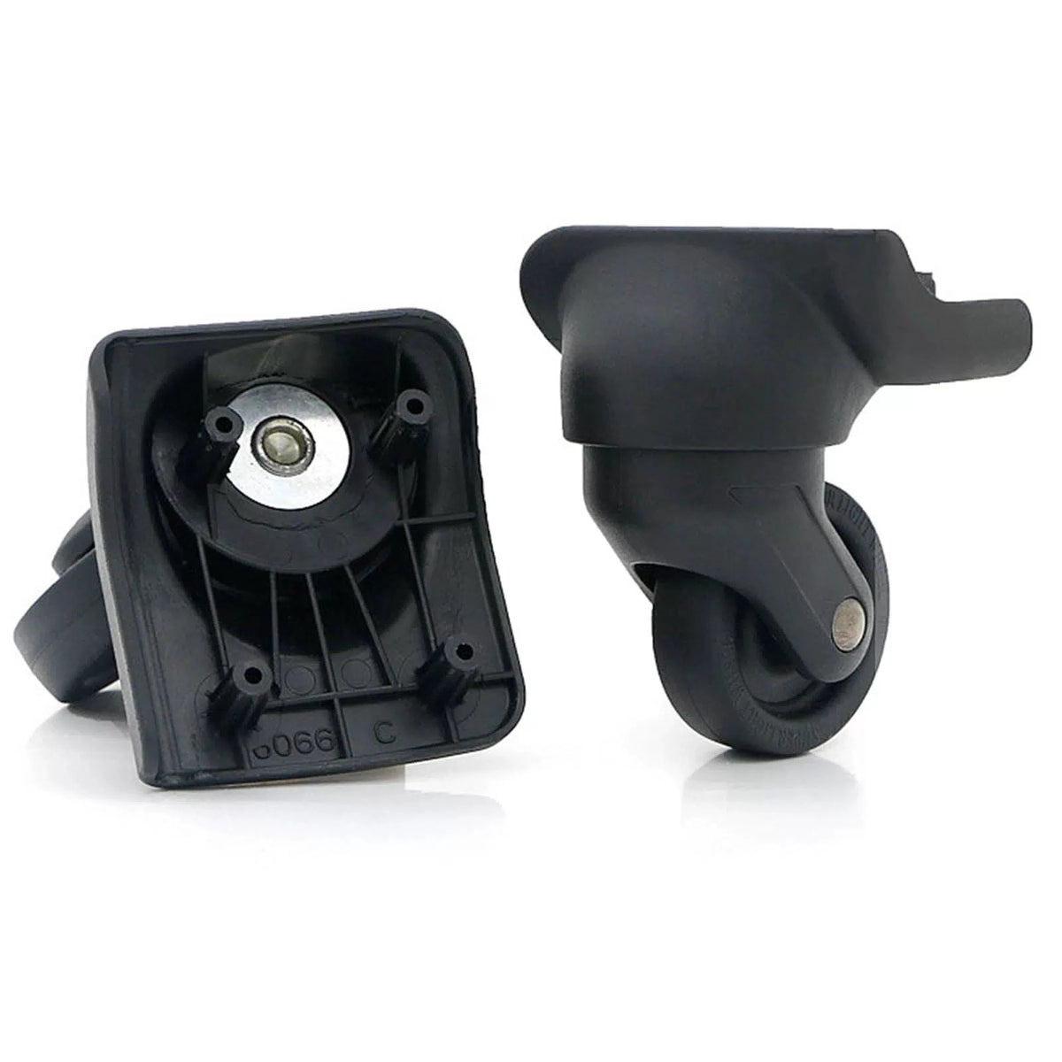 Universal Luggage Wheels Replacement Kit for Suitcase, Steel Core 360° Black [2]