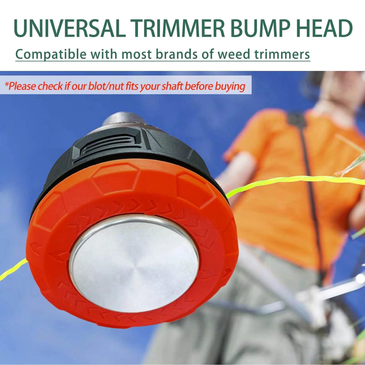 Universal Weed Eater Head,Easy Feed Trimmer Bump Head with Orange [2]
