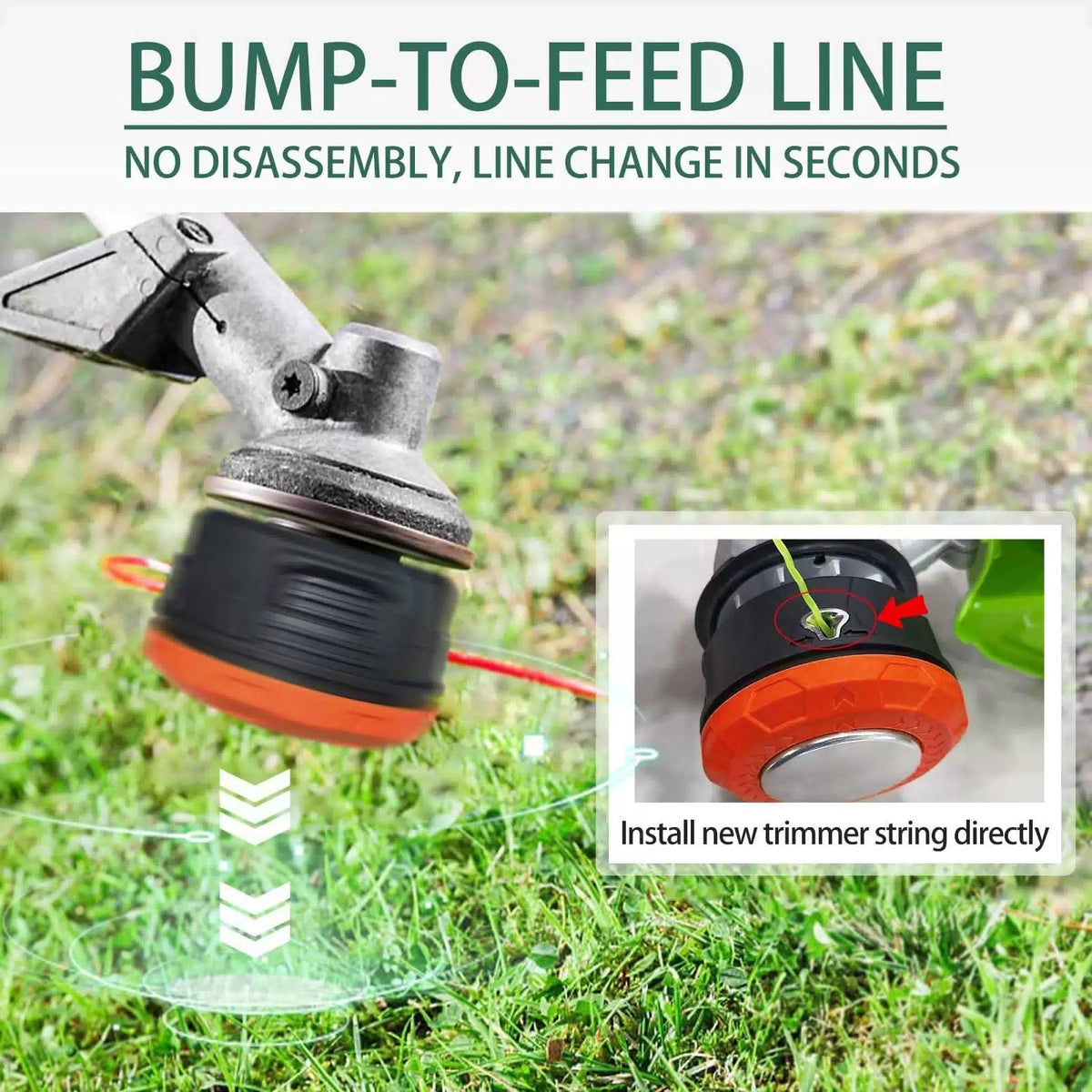 Universal Weed Eater Head,Easy Feed Trimmer Bump Head with Orange [5]