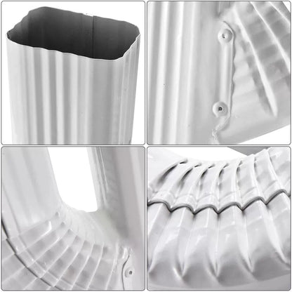 VYH Downspout Gutter Y Left Connector 2x3 Upright 2"x3" Left, White [6]