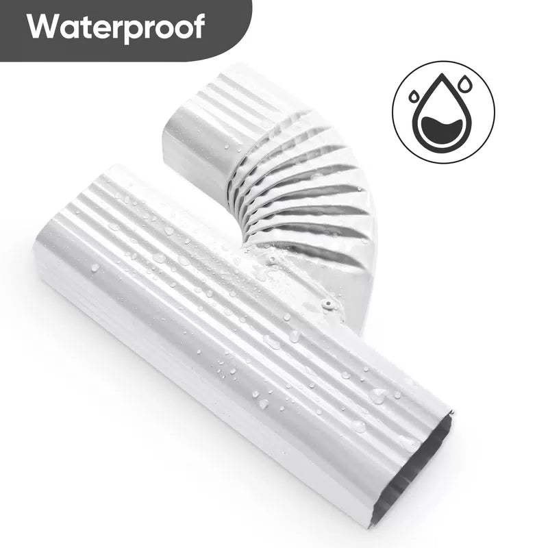 VYH Downspout Gutter Y Left Connector 2x3 Upright 2"x3" Left, White [7]