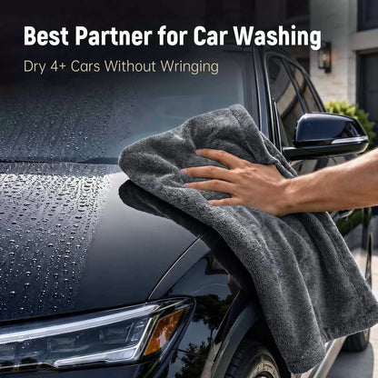 Veco 3-Piece Car Drying Towels, 1300GSM 70/30 Microfiber, Gray 2+1set, [5]