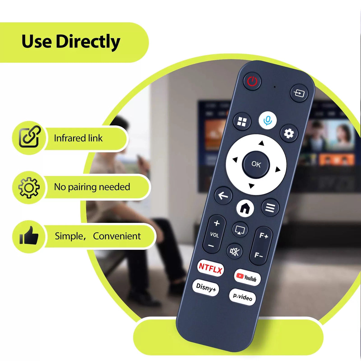 Voice Remote Control For NOBKLEN L350 Smart Projector [2]