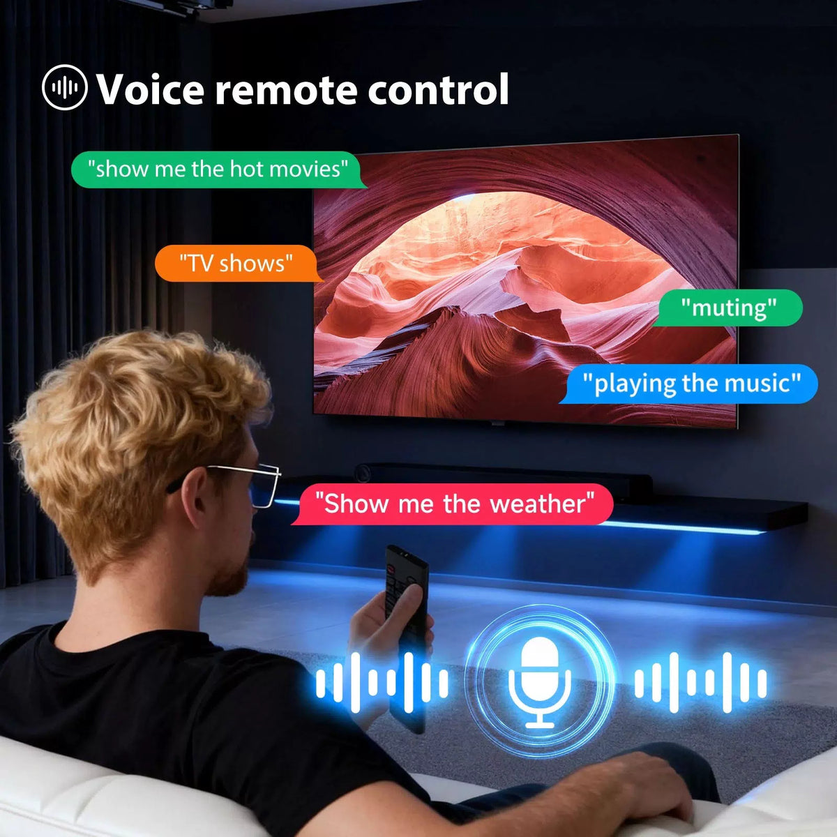 Voice Remote Control For NOBKLEN L350 Smart Projector [3]