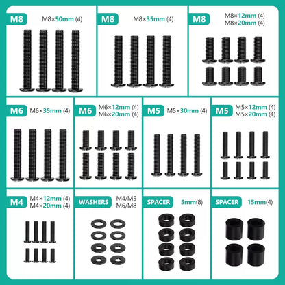 WALI Universal TV Mount Hardware Kit Includes M4 M5 M6 M8, Fit Most up Black [2]