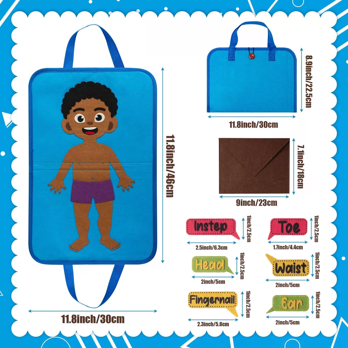 WATINC Body Parts 12 inches by 18 (30.48 cm 45.72 cm), Brown [2]