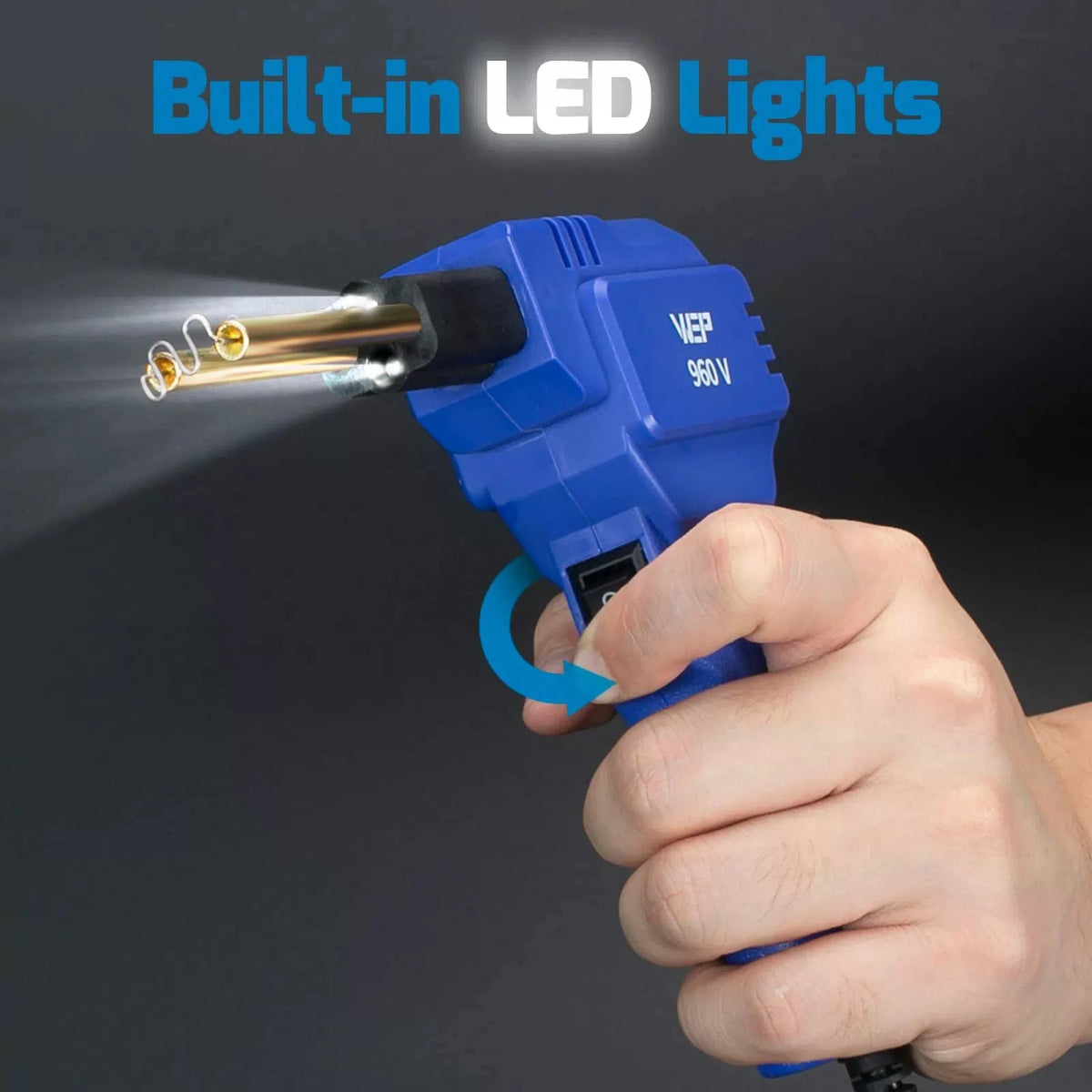 WEP 960-V Plastic Welder Kit 110V with LED Lights 200 Hot Staples Blue [6]
