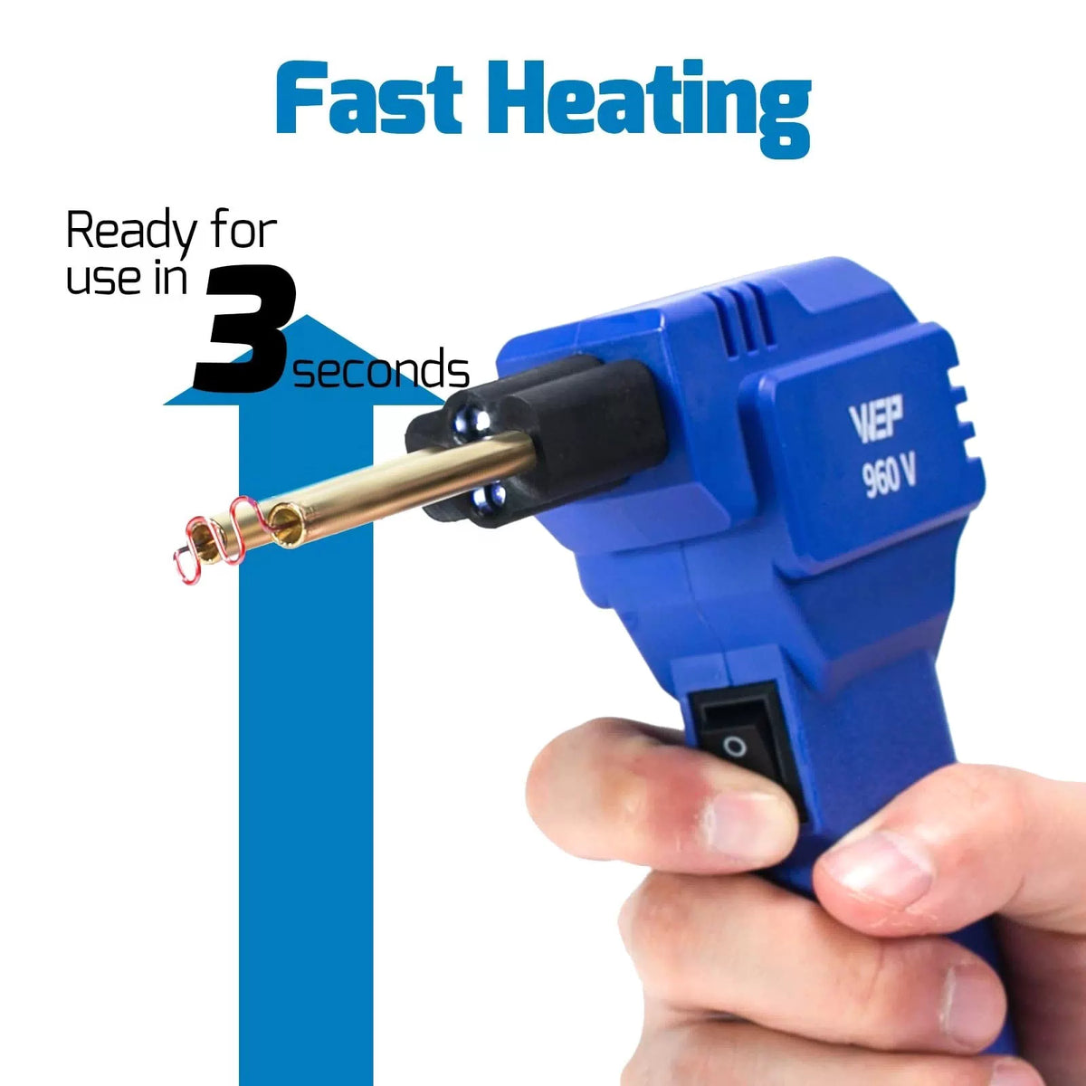 WEP 960-V Plastic Welder Kit 110V with LED Lights 200 Hot Staples Blue [8]