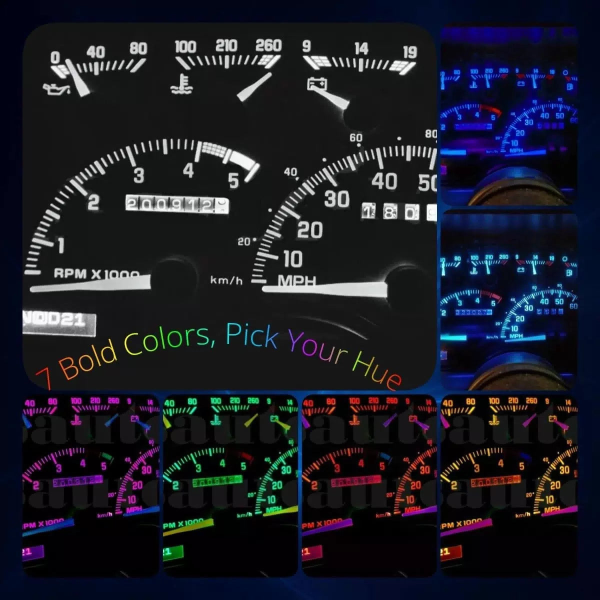WLJH Dash Cluster LED Light Kit White 300LM Dimmable Lights, [2]