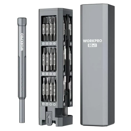 WORKPRO 60-in-1 Precision Screwdriver Set with Pop-up Magnetic Case, Grey [1]