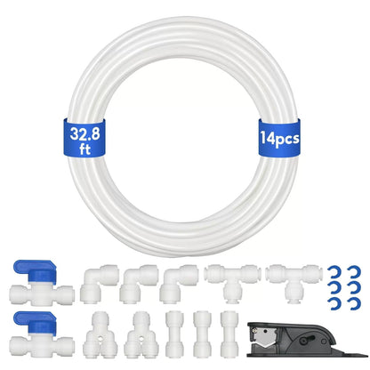 Water Line Kit, Lifevant 1/4” O.D. Tubing 32.8FT for 32.80 feet, White [1]