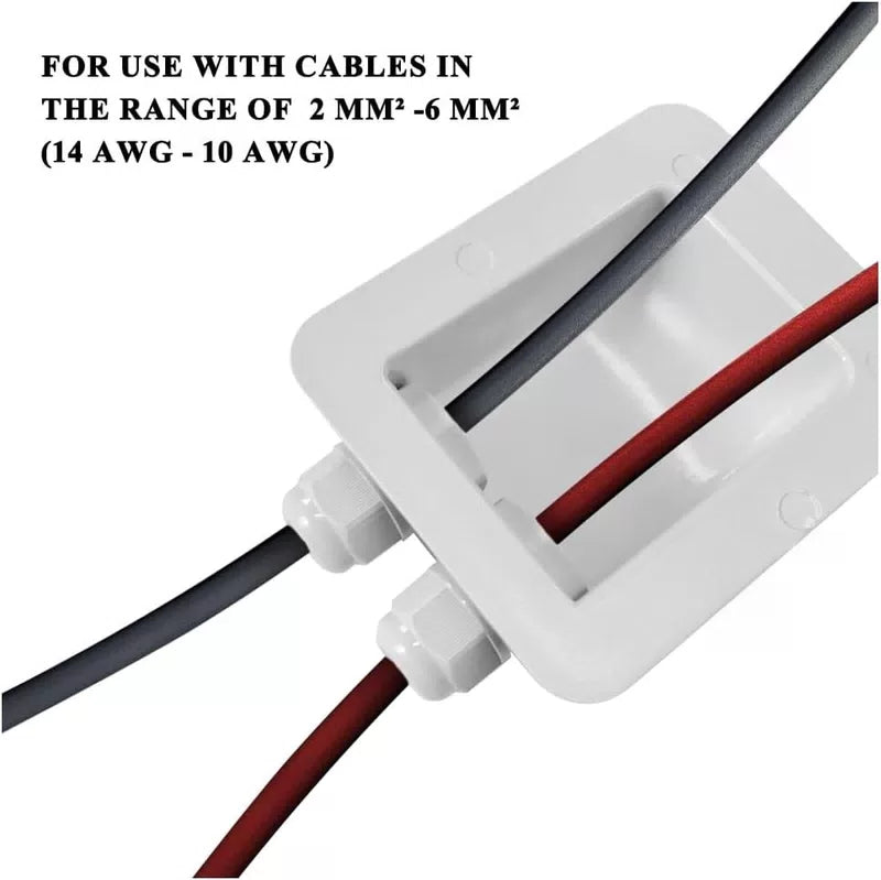 Weatherproof ABS Solar Double Cable Entry Gland 2mm² to 6mm², White [5]