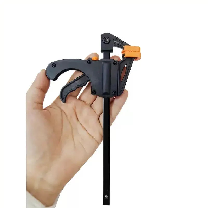 Woodworking Clamp F Hard Quick Release Ratchet Speed Squeeze Clip Kit Long Carpenter Set Nylon Gadget Work Bar Hand Tool 4inch [2]