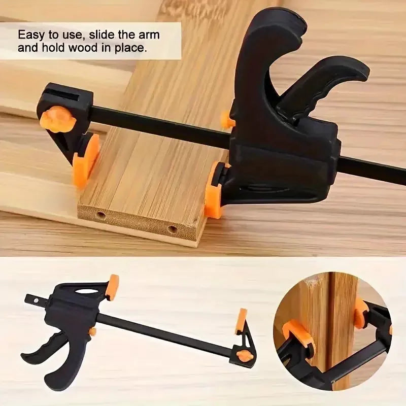 Woodworking Clamp F Hard Quick Release Ratchet Speed Squeeze Clip Kit Long Carpenter Set Nylon Gadget Work Bar Hand Tool 4inch [4]