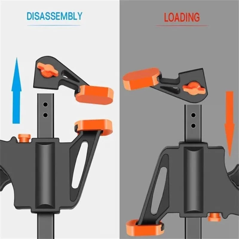 Woodworking Clamp F Hard Quick Release Ratchet Speed Squeeze Clip Kit Long Carpenter Set Nylon Gadget Work Bar Hand Tool 4inch [6]