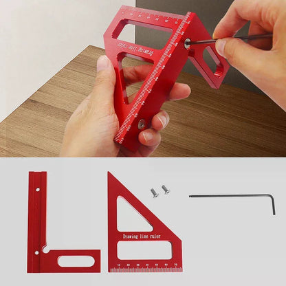 Woodworking Square Protractor Aluminum Alloy Miter Triangle Ruler High Precision Layout Measuring Tool for Engineer Carpenter [6]