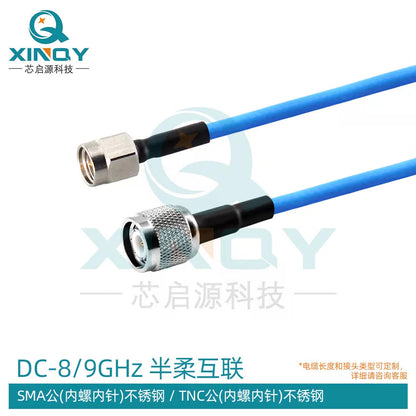 XINQY 086/405 Semi-flexible Low-loss RF Connector Cable 8/9G SMA/N/TNC Device Interconnect Cable, TNC Male to SMA Male (Stainless Steel); 0.2m/2 pieces [1]