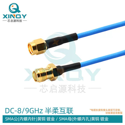 XINQY 086/405 Semi-flexible low-loss RF interconnect cable 8/9G SMA/N/TNC device interconnect cable, SMA male to SMA female connector; 1m/2 pieces [1]