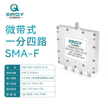 XINQY 0.8-3G SMA microstrip power divider, 1 to 4, 1.1/1.7 L-band GNSS/GPS antenna signal distribution, 0.95-2.15G (standard model). [1]