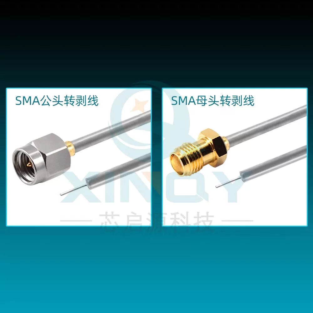 XINQY 18GHz 086 Semi-Steel Board-End Soldered RF Cable for IoT/SMA Single-Head High Frequency, SMA Female (Gold-Plated Copper) - 3mm Stripped Wire; 0.15m/2pcs [4]