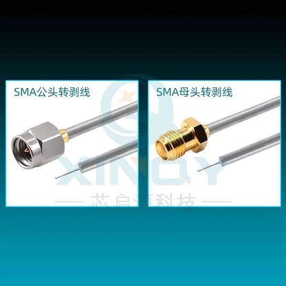 XINQY 18GHz 086 Semi-Steel Board-End Soldered RF Cable for IoT/SMA Single-Head High Frequency, SMA Female (Gold-Plated Copper) - 3mm Stripped Wire; 0.15m/2pcs [4]