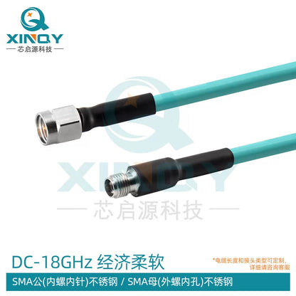 XINQY 18G Ultra-Flexible Low-Loss Cable Assembly, SMA RF Connector, Equipment Test Interconnect Feeder, SMA Male-SMA Female, Stainless Steel; 2m [1]
