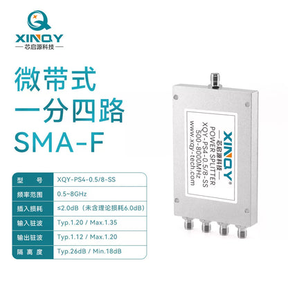 XINQY 1-to-4 Microstrip Power Divider 420-8000MHz SMA RF Splitter 2.4G 5.8G/8G 0.5-8GHz [1]