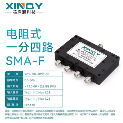 XINQY 1-to-4 Power Divider, Ultra-Low Frequency High Bandwidth 0-12GHz Signal Power Divider, SMA Female 0-6GHz [1]