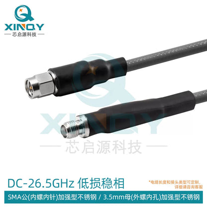 XINQY 26.5G Low-Loss RF Cable, SMA/3.5 CXN3507 Coaxial Connector, Phase Stability Test Cable Assembly, SMA Male to 3.5 Female Connector; 0.2m [1]
