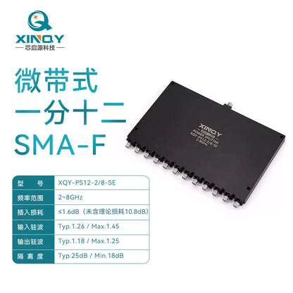 XINQY 2/8G RF Microstrip Power Divider, 1 to 12 SMA 2000-8000MHz Power Divider (2-8GHz) [1]