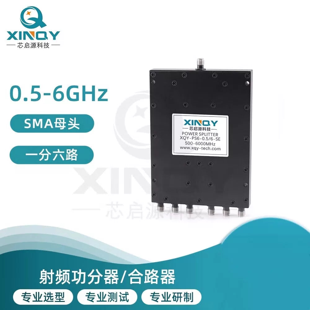 XINQY 500-6000MHz Microstrip Power Divider SMA 0.5/6G 1 to 6 WiFi Test Splitter 0.5GHz-6GHz [2]
