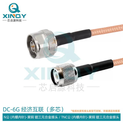 XINQY 6G RF cable, N to TNC connector extension cable, double shielded, silver plated, N male to TNC male, 5m length. [1]