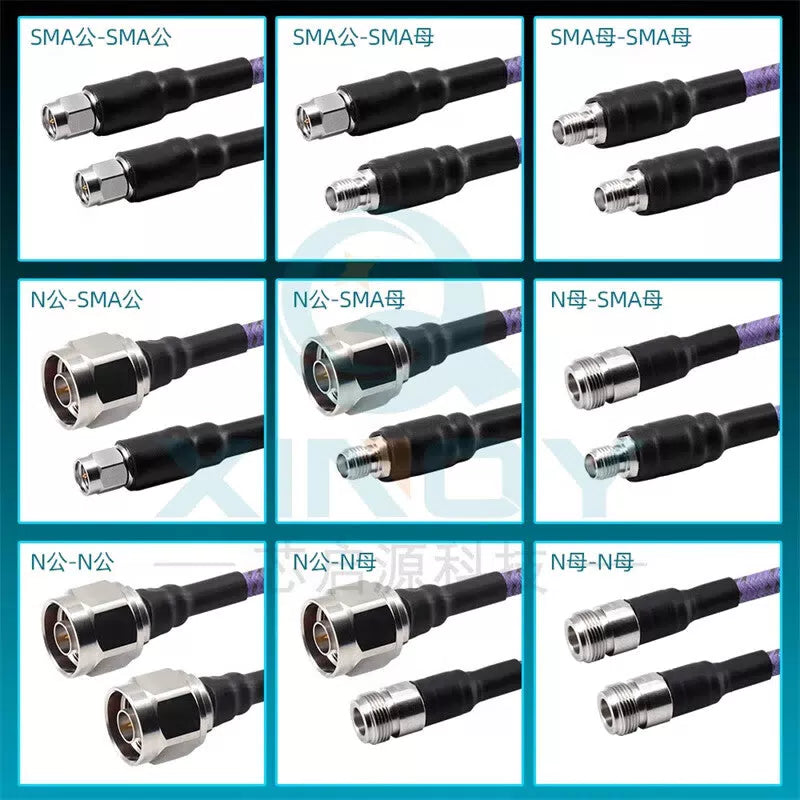 XINQY Armored Test Cable Assembly 18G SMA/N High Shielding Amplitude and Phase Stable Network Splitter RF Cable N Female to SMA Female Length 0.5m [3]