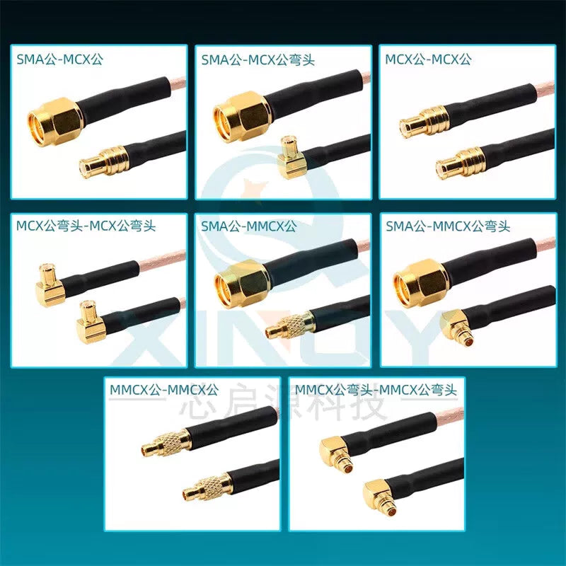 XINQY Coaxial Communication Feeder Cable SMA/MCX/MMCX RF Connection Cable 0-6G Antenna Equipment Interconnection MCX Male Connector, 6m Length [3]