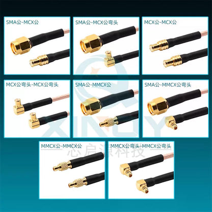 XINQY Coaxial Communication Feeder Cable SMA/MCX/MMCX RF Connection Cable 0-6G Antenna Equipment Interconnection SMA Male Connector - MMCX Male Elbow Connector Length 3m [3]