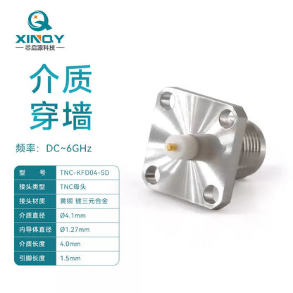 XINQY Coaxial Connector, Female, Through-Wall Waterproof RF Connector, Flange Mounting, TNC-KFD Standard Model (5pcs) [1]