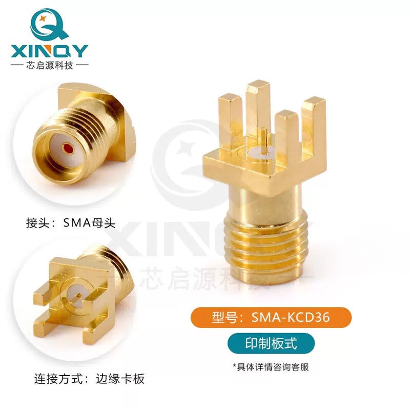 XINQY Edge Clamp Soldering RF Connector 18GHz PCB/Printed Circuit Board Socket SMA-KCD01 Standard Model (5 Pieces) [4]