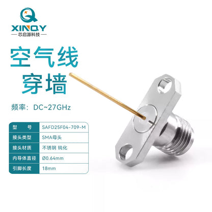 XINQY Extended Conductor High-Frequency Connector 27GHz Panel Mount SMA-KFD Air Cable Through-Wall SAFD25F04-709M/2 [1]