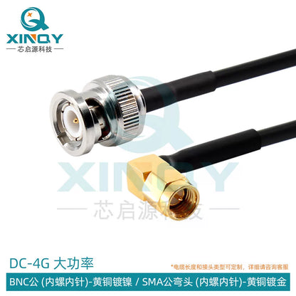 XINQY LMR200 High Power Coaxial Cable with BNC/TNC/N Connectors, 6G RF Interconnect Feeder, BNC Male - SMA Male Elbow; 0.5m [1]