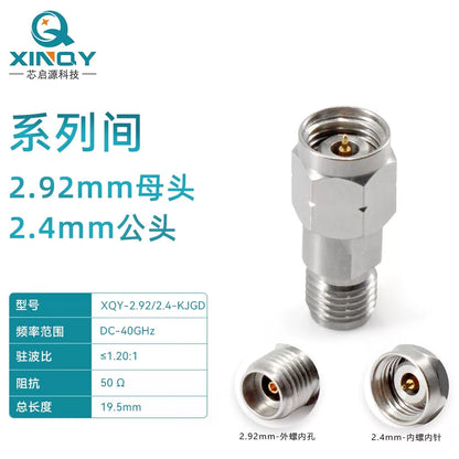 XINQY Millimeter Wave 2.92/2.4 Coaxial Adapter DC-40GHz Adapter Test Adapter 2.92mm Female to 2.4mm Male [1]