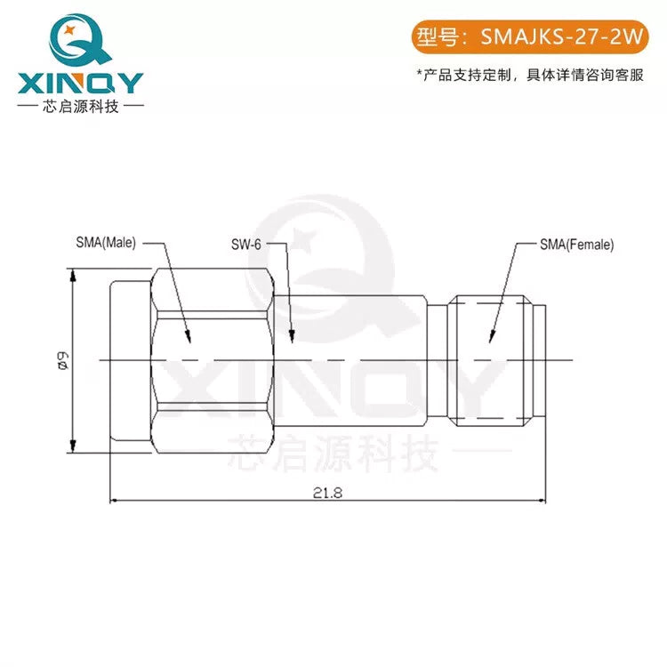XINQY Millimeter Wave High Frequency Fixed Attenuator SMA-JK 27GHz 1-50dB 18G Stainless Steel Head 0-18GHz; 2W; 1dB [4]