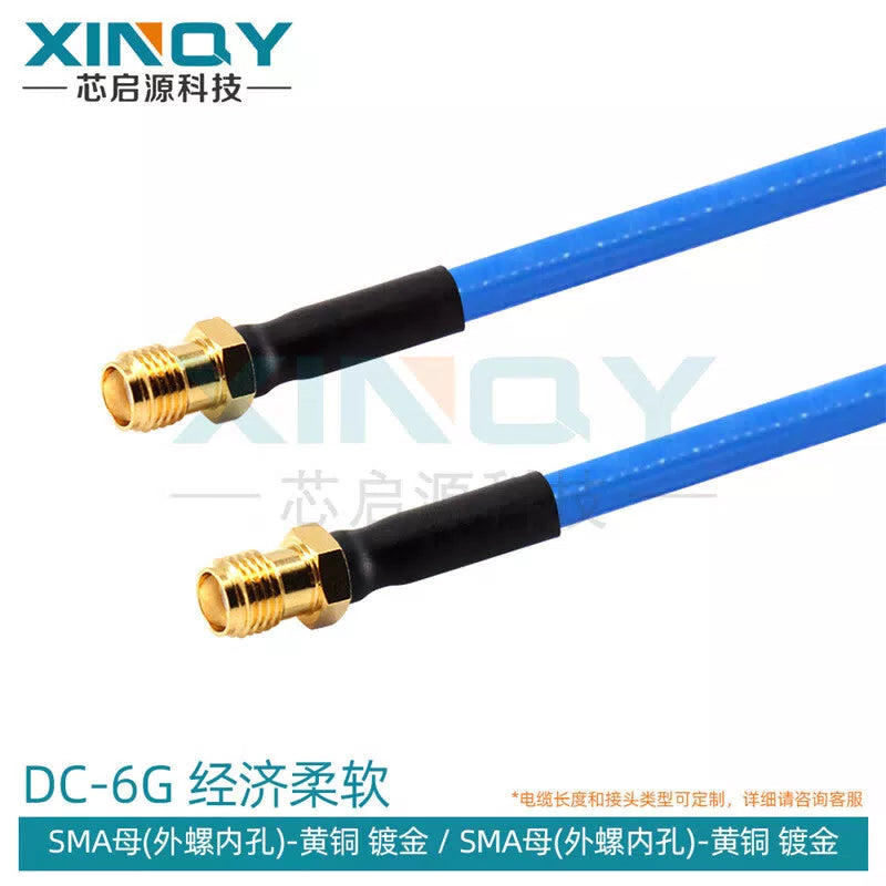 XINQY N/SMA/BNC RF Connector Cable, 6G Ultra-Flexible Extension Cable, RG186 Double-Shielded Low-Loss, SMA Female to SMA Female; 0.2m [1]